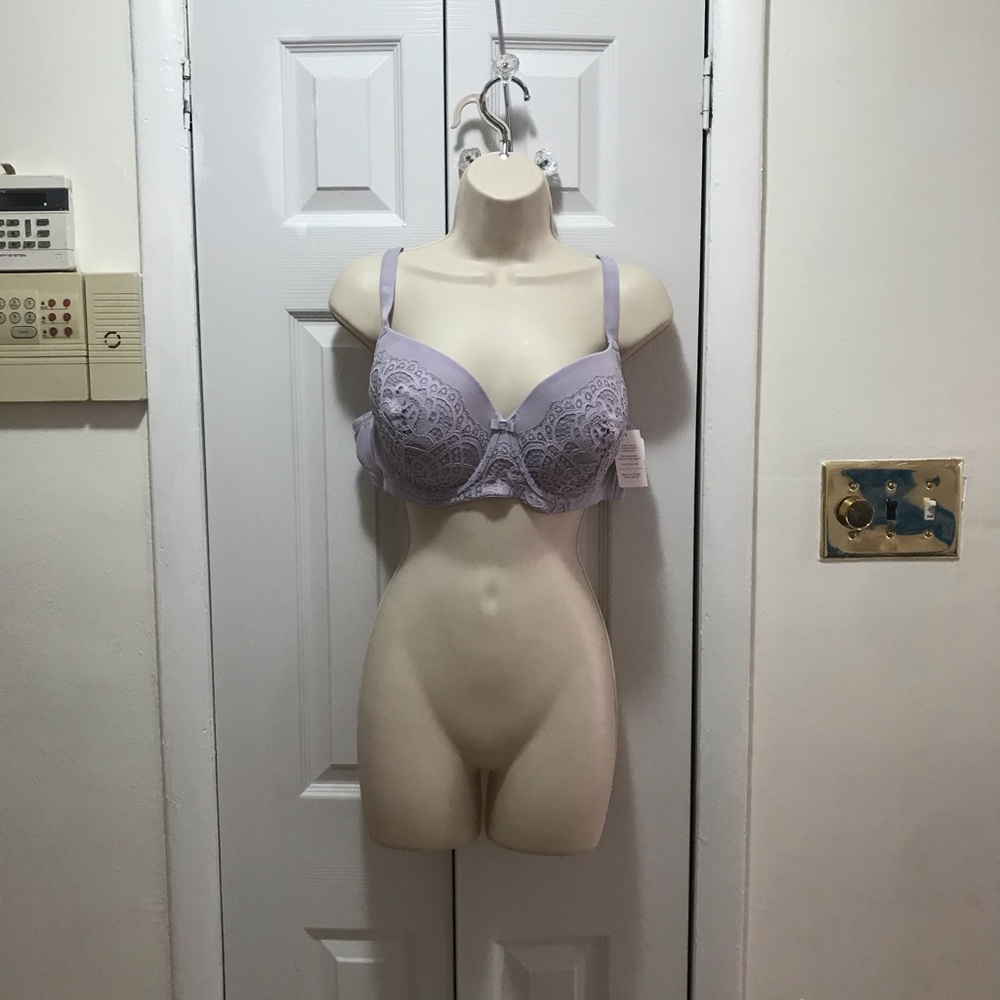 AudenPlus Size Lightly Lined Balconette Bra Purple